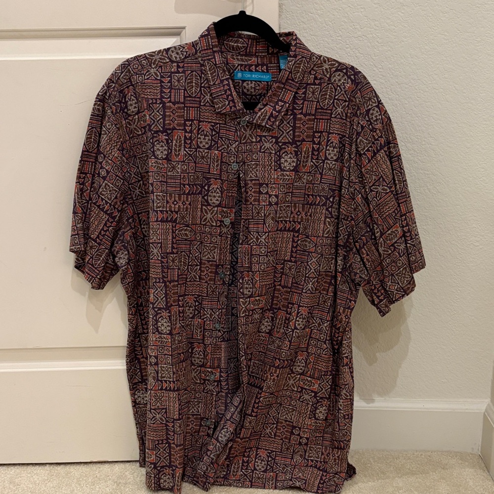 Tori Richard Multicolor Geometric Men's Shirt